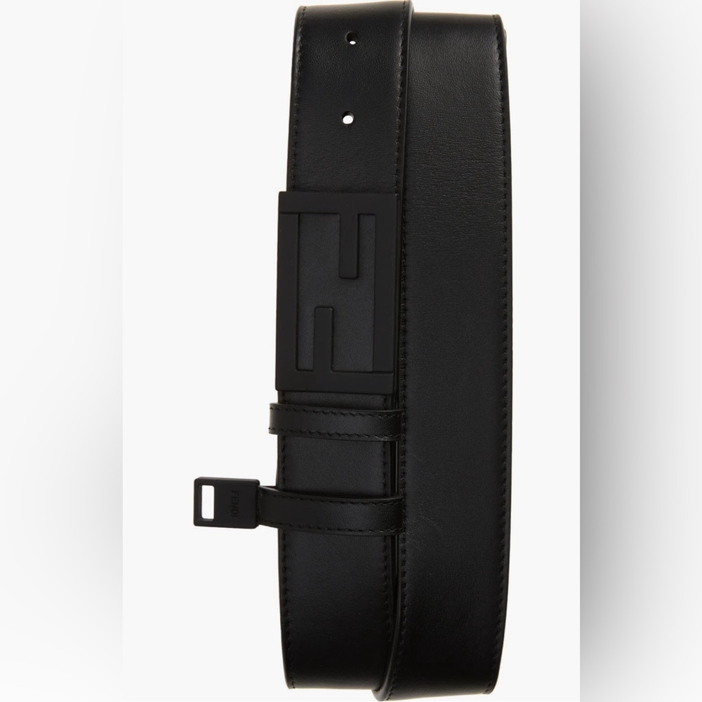 New Authentic Fendi Baguette FF Logo Buckle Leather Belt